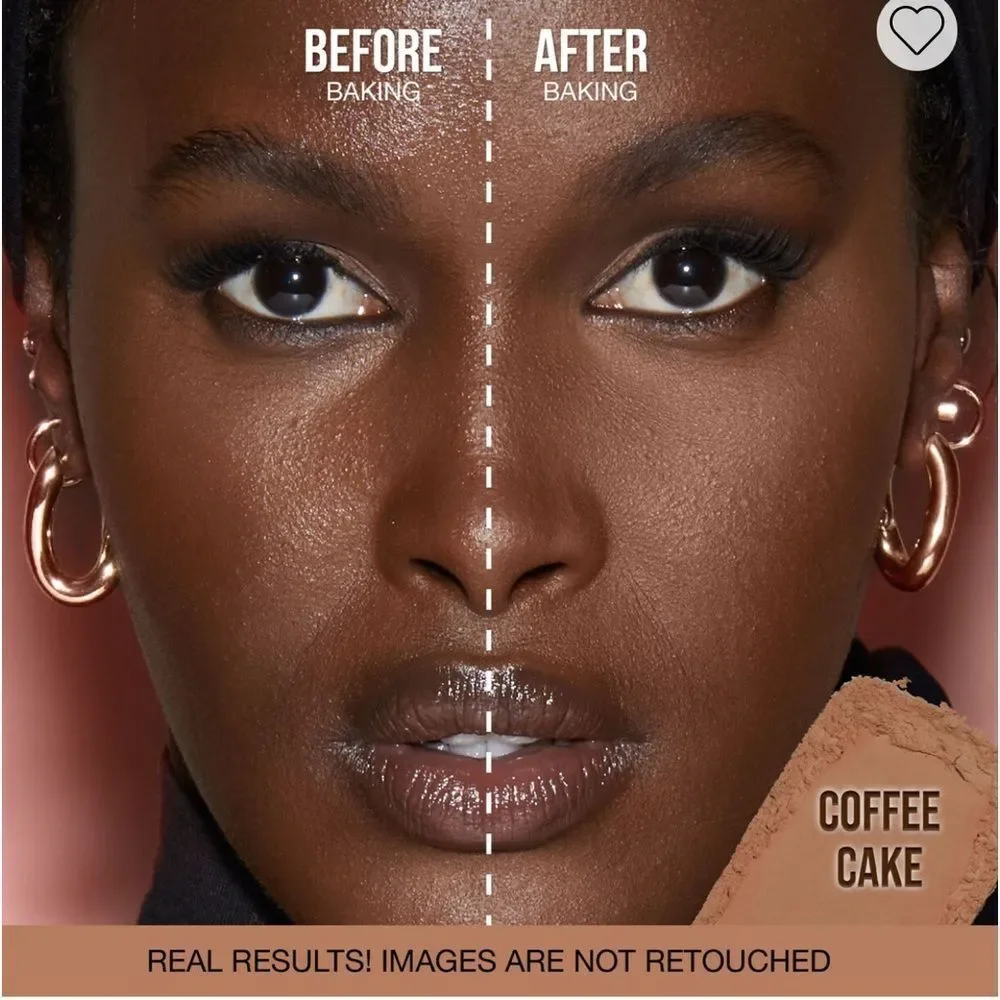 Huda Beauty Easy Bake and Snatch pressed brightening & setting in Coffee Cake
